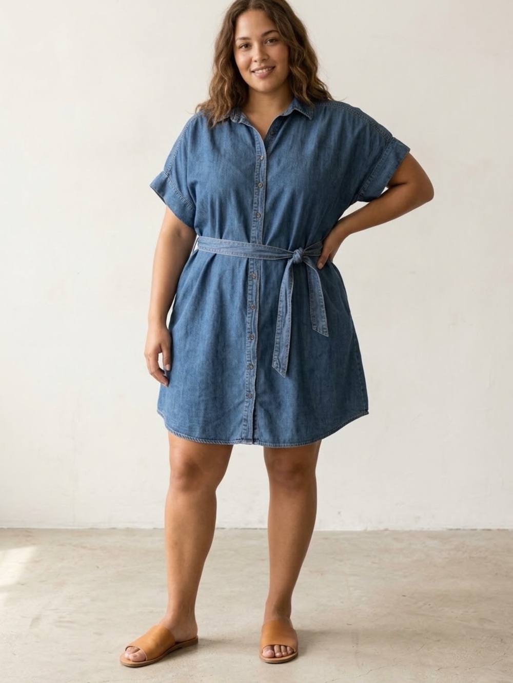 Terra & Sky Denim Blue Shirt Dress Size 3X